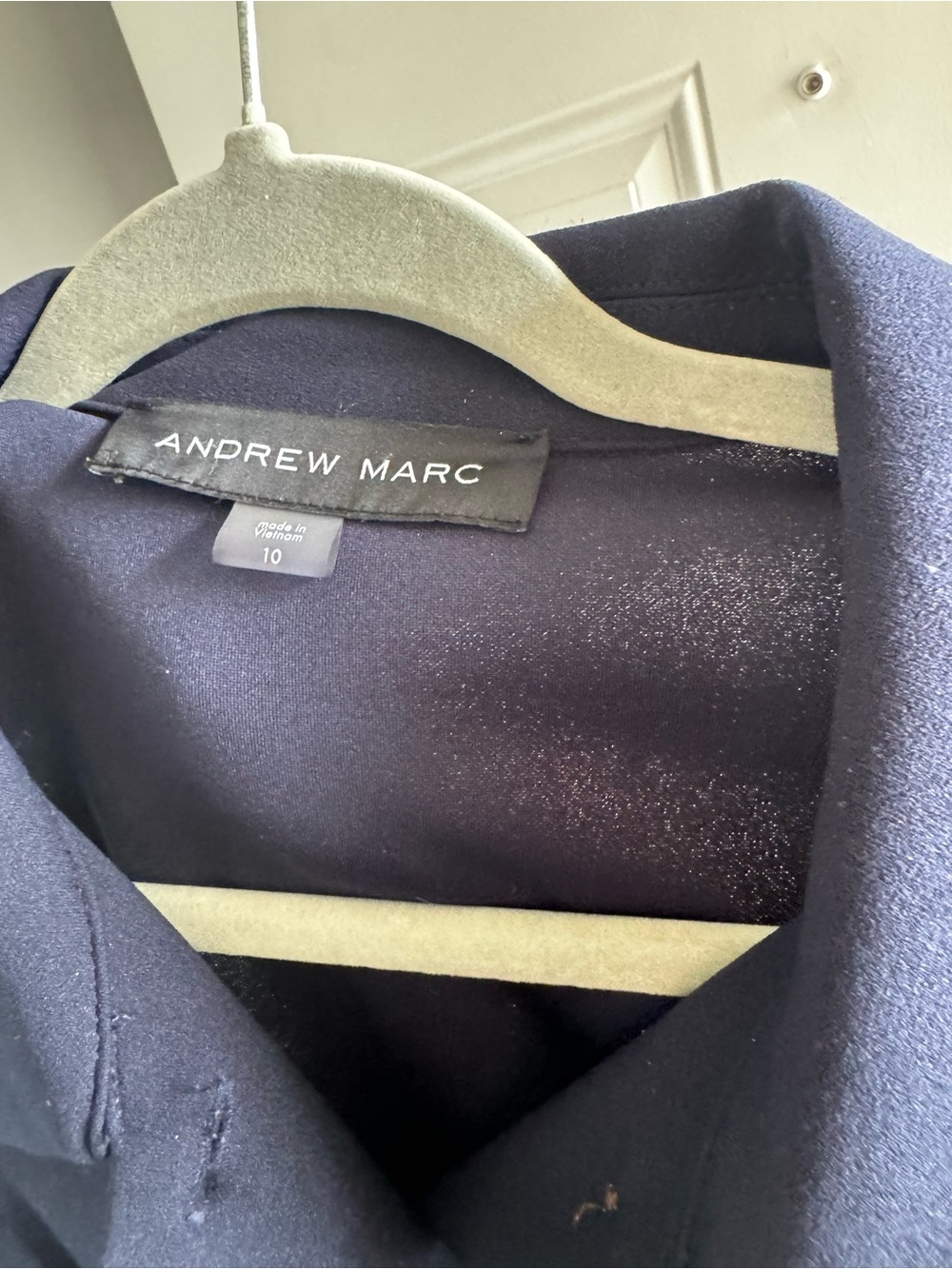 Andrew Marc Navy Button-Down Midi Dress - Picture 5 of 5